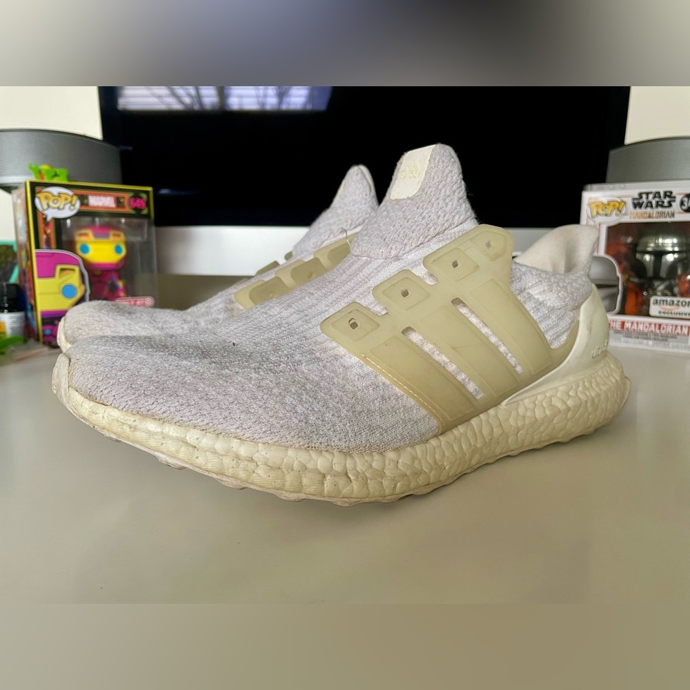 Adidas Ultra Boost 3.0 Triple White BA8841 Athletic Shoes Sneakers Mens Sz 11